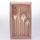 24-teiliges Besteckset aus Edelstahl in Satin-gold
