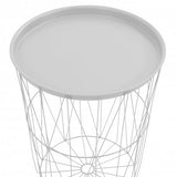 Beistelltisch 40 x 46 cm in Weiß / Kupfer / Schwarz auswählbar