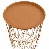 Beistelltisch 40 x 46 cm in Weiß / Kupfer / Schwarz auswählbar