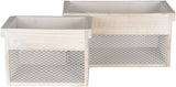 Aufbewahrungskörbe aus Holz weiß 32x19x16 cm & 24x16x15 cm