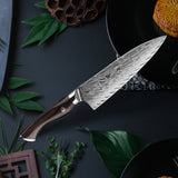 WOLFCUT - Damaskus Ōkami Chefmesser mit Ebenholzgriff 21 cm Klinge 73-lagiger Damaszenerstahl mit Geschenkbox