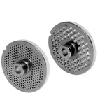 Fleischwolfscheibensatz mit Nabe 2 mm + 6 mm Bohrung kompatibel mit allen gängigen Fleischwolf Marken Größe 22