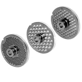 Fleischwolfscheibensatz mit Nabe 3 mm + 6 mm + 8 mm Bohrung kompatibel mit allen gängigen Fleischwolf Marken Größe 22