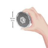 Fleischwolfscheibensatz mit Nabe 2 mm + 6 mm Bohrung kompatibel mit allen gängigen Fleischwolf Marken Größe 22