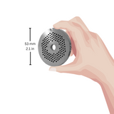 WOLFCUT - Fleischwolfscheibensatz 3 mm + 6 mm Bohrung kompatibel mit allen gängigen Fleischwolf Marken Größe 5