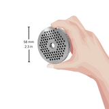 WOLFCUT - Fleischwolfscheibensatz 3 mm + 8 mm Bohrung und ein Kreuzmesser Eversharp kompatibel mit allen gängigen Fleischwolf Marken Größe 10/12