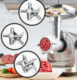 WOLFCUT - Fleischwolfscheiben o. Messer mit Nabe und 2 Nuten kompatibel mit allen gängigen Fleischwolf Marken Größe 22