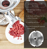 Fleischwolfscheibensatz mit Nabe 3 mm + 8 mm Bohrung kompatibel mit allen gängigen Fleischwolf Marken Größe 22