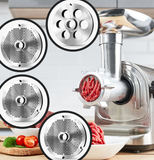 Fleischwolfscheibensatz mit Nabe 2 mm + 6 mm Bohrung kompatibel mit allen gängigen Fleischwolf Marken Größe 22