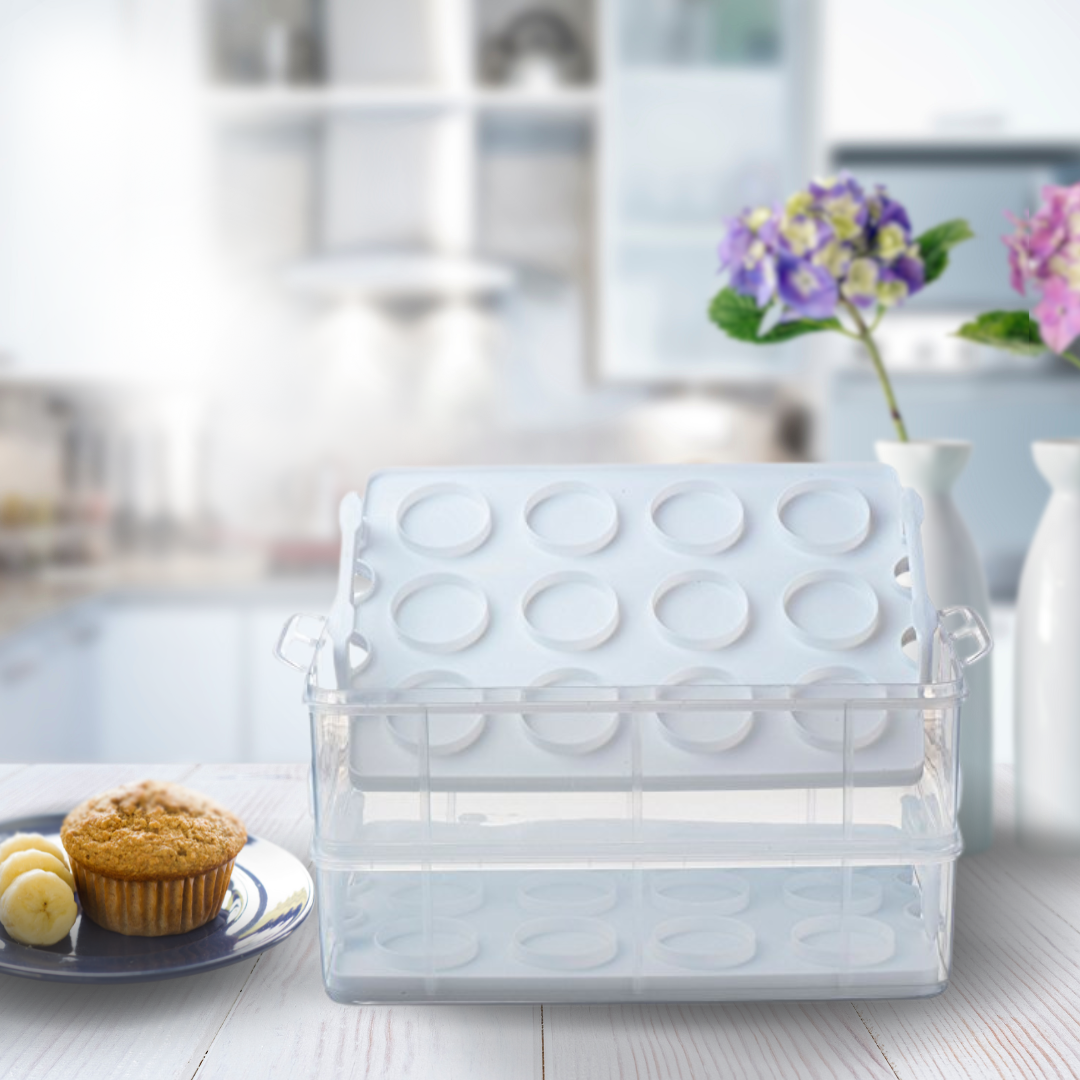 kuchen aufbewahren box Muffinbox / Cupcake Transportbox rechteckig für 24 Stk. – Homeflixx