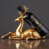 Eleganter goldener Flaschenhalter in Hirschform