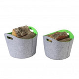 Aufbewahrungskörbe Filz 2tlg.grau/grün