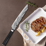 WOLFCUT - Damaskus Kochmesser 20 cm Klinge 73-lagiger japanischer Damaszenerstahl mit Geschenkbox