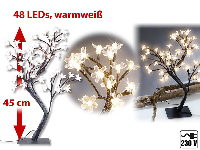 SYFUNLV LED Lichterbaum, LED Blüten Blütenbaum Lichter,48 LEDs