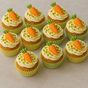 Karotten-Ostermuffins mit Frischkäse-Topping (ca. 12 Stück)