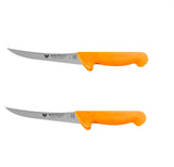 WOLFCUT Gold Serie - Metzgermesser-Set 2-tlg. - Ausbeinmesser gebogene flex Klinge 15 cm