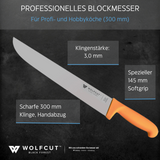 WOLFCUT Gold Serie - Metzgermesser-Set 2-tlg. - Blockmesser 30 cm, Hackmesser 20cm Klinge
