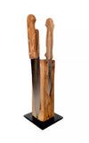 Magnetischer Messerblock TOWER aus Olivenholz