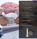 WOLFCUT -  Wurstfülltrichter-Set (1x Wurstfülltrichter 20 mm + 1x Führungsscheibe) kompatibel mit allen gängigen Fleischwolf Marken Größe 5 Metzgerqualität