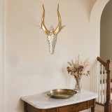 Moderne Antilopenkopf-Wanddekoration in Gold & Weiß – Elegante 3D Wandskulptur