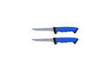 WOLFCUT SoftGrip BLUE-Serie - Metzgermesser-Set-2-tlg-Ausbeinmesser 13 cm Klinge