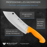 WOLFCUT Gold Serie - Metzgermesser-Set 2-tlg. - Bolckmesser 30 cm, Hackmesser LM 22,5 cm Klinge