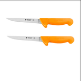 WOLFCUT Gold Serie - Metzgermesser-Set 2-tlg. - Ausbeinmesser Klinge 15 cm