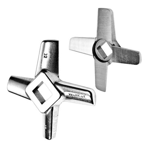 WOLFCUT Fleischwolfscheibe mit Nabe und 3 Nuten INOX-Stahl Größe 32 - 6 WOLFCUT Fleischwolfscheibe mit Nabe und 3 Nuten INOX-Stahl Größe 32 - 6