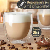 Doppelwandige Cappuccino Gläser 250 ml 4er-Set mit Cappuccino Löffel