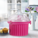 Muffin / Cupcake Transportbox rund in Pink für 24 Stk.