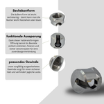 Ersatzmutter aus Aluminium kompatibel mit SodaStream Crystal 1.0/2.0, Penguin, Cool Easy / Kitchen Aid