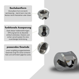 Ersatzmutter aus Aluminium kompatibel mit SodaStream Crystal 1.0/2.0, Penguin, Cool Easy / Kitchen Aid