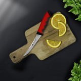 WOLFCUT SoftGrip RED-Serie - Metzgermesser-Set-2-tlg-Ausbeinmesser 13 cm gerade und 15 cm gebogene Klinge