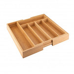 Besteckkasten 31,0 x 5,5 x 37,0 cm aus Bambus ausziehbar mit verstellbaren Fächern