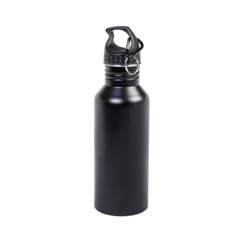 Trinkflasche aus Edelstahl, Wasserflasche schwarz, ca. 600 ml