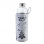 Trinkflasche aus Glas mit Filzhülle Xmas-Design 1,0 L