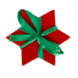 Filzuntersetzer 6er-Set Sterne  in Rot mit Schleife