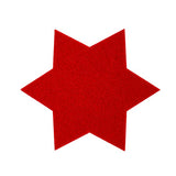Filzuntersetzer 6er-Set Sterne  in Rot mit Schleife