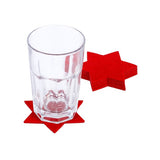 Filzuntersetzer 6er-Set Sterne  in Rot mit Schleife