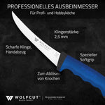 WOLFCUT SoftGrip BLUE-Serie - Ausbeinmesser 13 cm gebogene flex Klinge