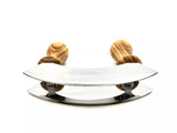 Wiegemesser DESIGN (Edelstahl-Doppelklinge) mit Olivenholz-Griffen