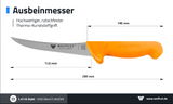 WOLFCUT Gold Serie - Metzgermesser-Set 2-tlg. - Ausbeinmesser gebogene flex Klinge 15 cm