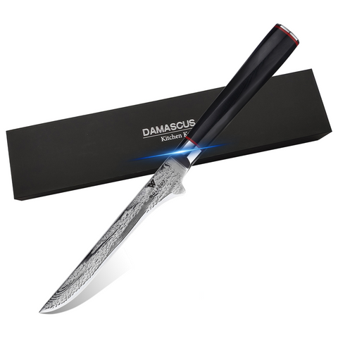 WOLFCUT - Damaskus Ausbeinmesser 14 cm Klinge 73-lagiger japanischer Damaszenerstahl mit Geschenkbox