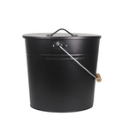 Ascheeimer 24 L für Kamin, Ofen & Grill schwarz 39 x 27 x 35 cm