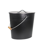 Ascheeimer 24 L für Kamin, Ofen & Grill schwarz 39 x 27 x 35 cm