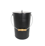 Ascheeimer 24 L für Kamin, Ofen & Grill schwarz 39 x 27 x 35 cm