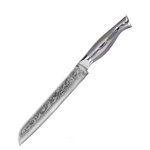 WOLFCUT - Damaskus Brotmesser 20 cm Klinge 67-lagiger Damaszenerstahl mit Geschenkbox