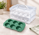 Muffinform für 6 Stk & Muffin-Transportbox – praktisches Back- und Aufbewahrungsset