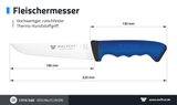 WOLFCUT SoftGrip BLUE-Serie - Fleischermesser 19 cm Klinge
