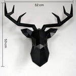 Geometrischer Hirschkopf auswählbar in schwarz o. weiß